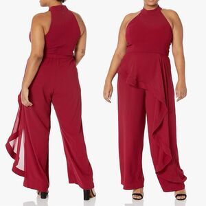 City Chic Plus Size Sleeveless Class Jumpsuit in Currant, Size XXL US 24 NWT